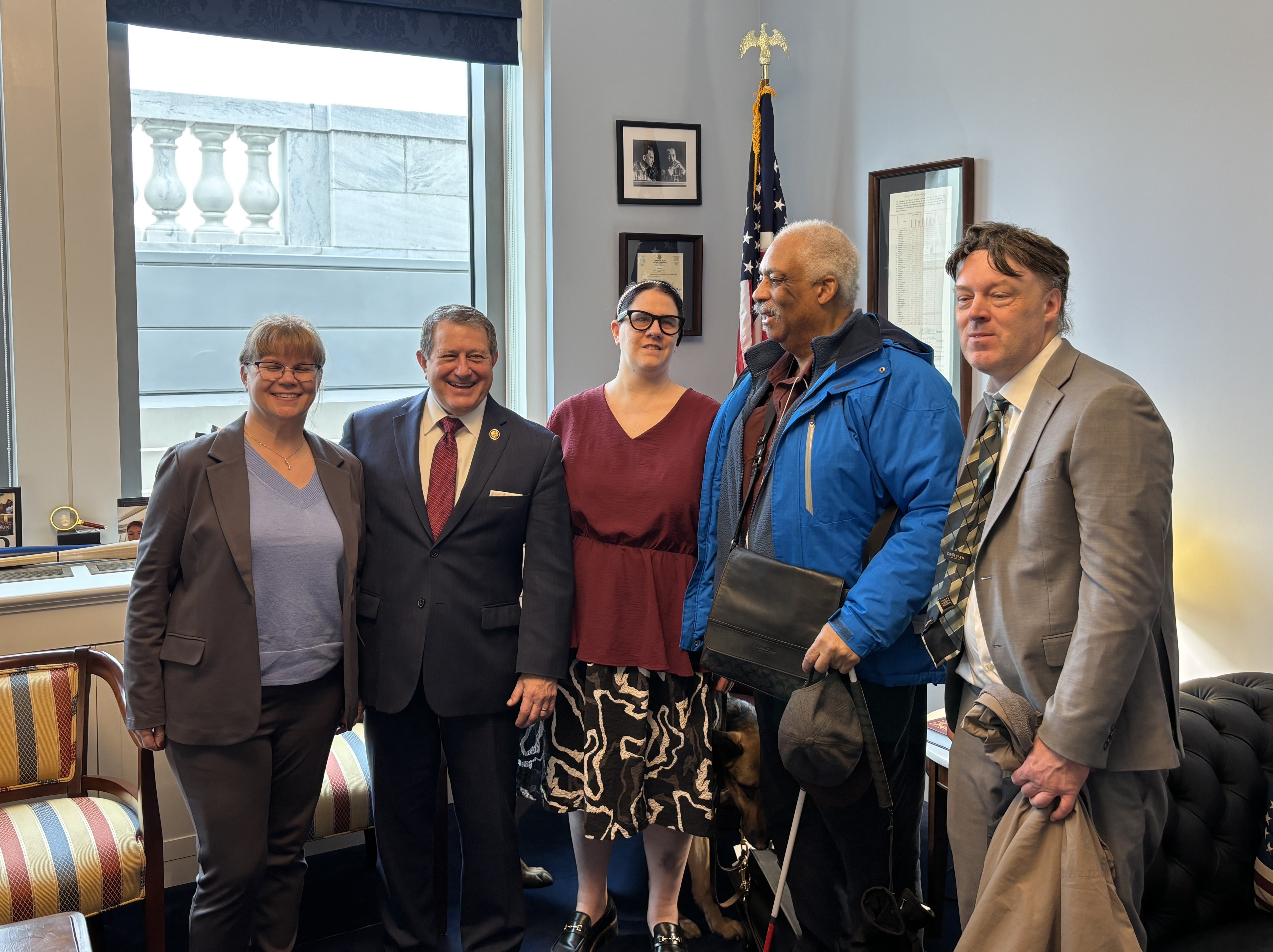 Congressman Morelle stands with members of the National Federation of the Blind