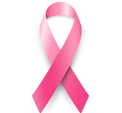 pink ribbon on a white background