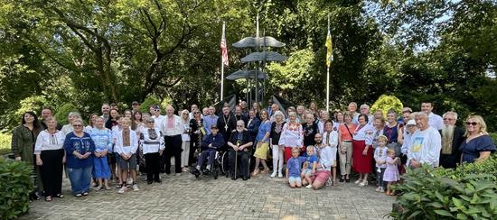 Congressman Morelle poses with the Ukrainian community in Rochester.