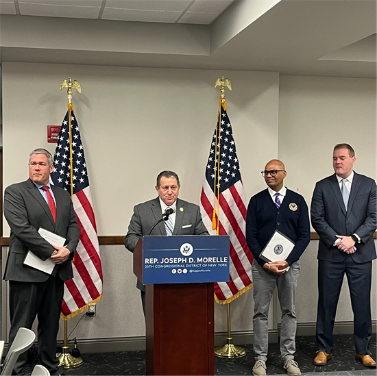 Rep. Morelle stands with local leaders at a press conference on PACT Act benefits