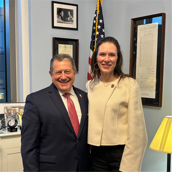 Rep. Morelle and Alexis Vogt pose together in Rep. Morelle's office