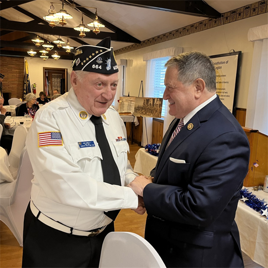 Congressman Morelle stands with a U.S. Veteran.