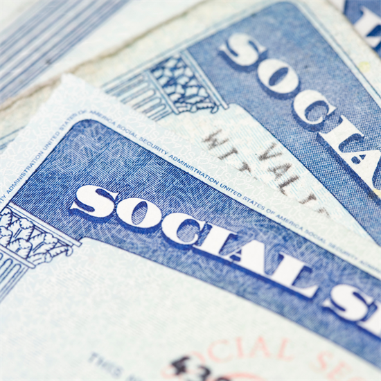 Stock image of social security cards