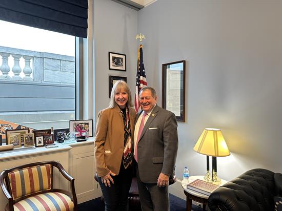 Congressman Morelle stands with a representative from Roswell Park