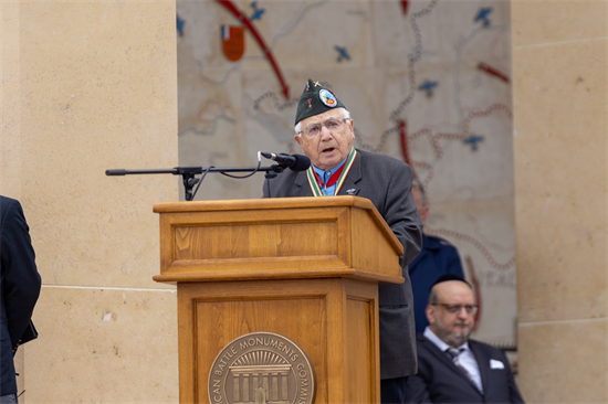 Picture of Mr. Jack Foy Speaking in Normandy