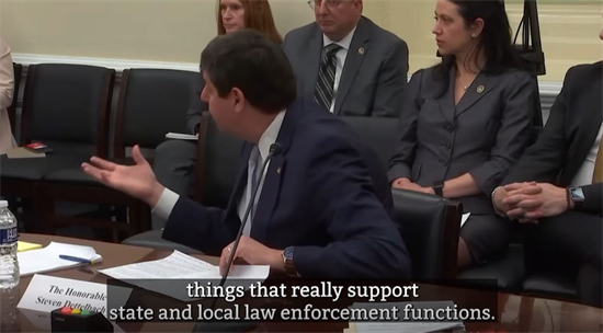 Still from clip of the exchange between Rep. Morelle and the ATF Director