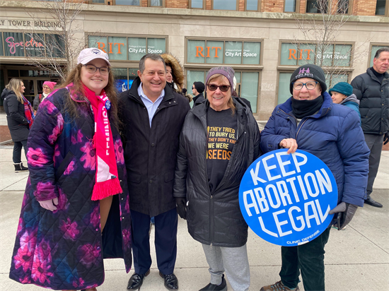 Rep. Morelle stands with local leaders at a women's healthcare rights rally