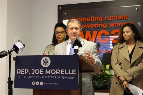 Congressman Morelle stands with local leaders at the YWCA