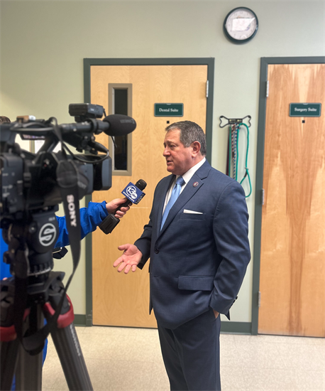 Rep. Morelle participates in an interview with members of the Rochester media