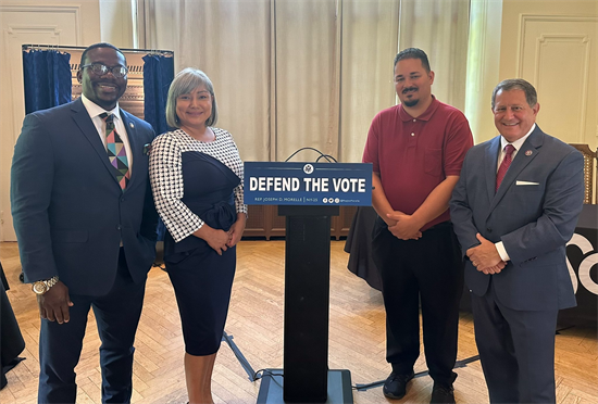 Rep. Morelle stands with local leaders at a press conference introducing the Freedom to Vote Act