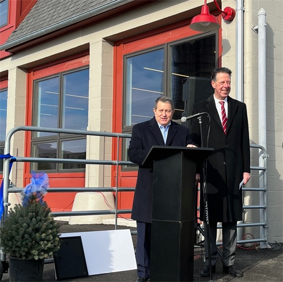 Rep. Morelle speaks at a ribbon cutting for the Brighton Winter Farmers Market