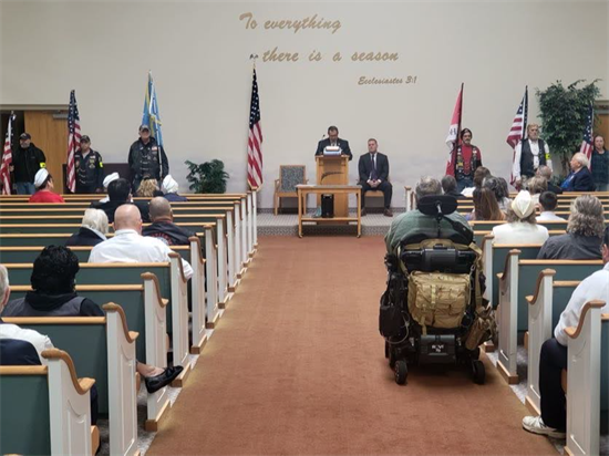 Rep. Morelle speaks at a wreath-laying honoring Gold Star Families