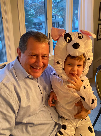 Rep. Morelle and his grandson Gabriel prepare for trick-or-treat