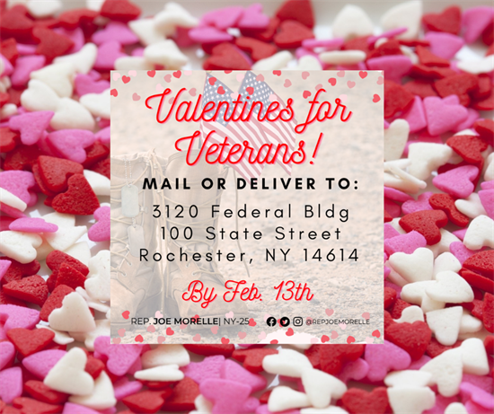 Graphic with information on Valentines for Veterans