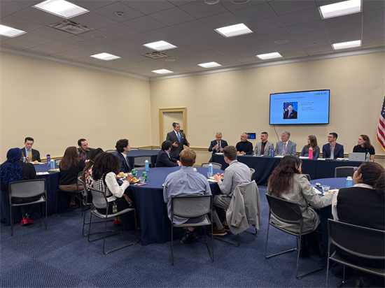 A photo of Rep. Morelle speaking at a meeting with community health centers