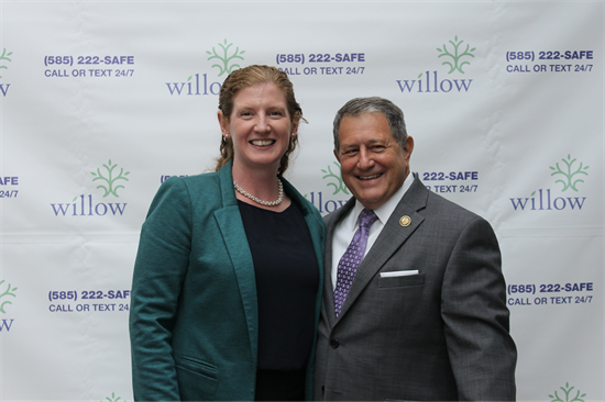 Congressman Morelle stands with Willow Domestic Violence Center President