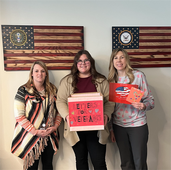 Rep. Morelle's office delivers valentines to the Veterans Outreach Center