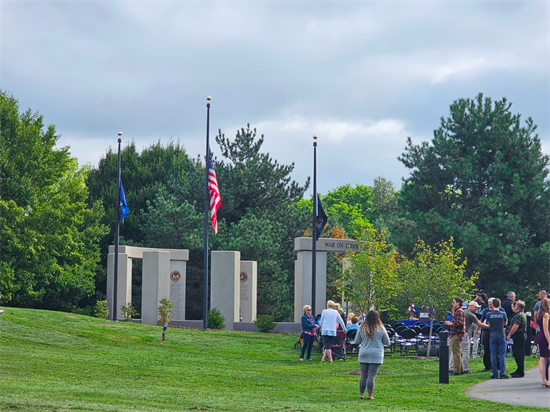 Flag at half-staff at a 9/11 Memorial Event hosted by the Veterans Outreach Center