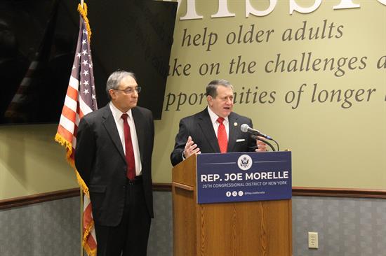 Congressman Morelle stands with Paul Caccamise from Lifespan