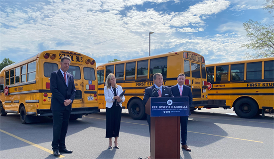 Rep. Morelle speaks at a press conference on the Get Our Kids to School Act