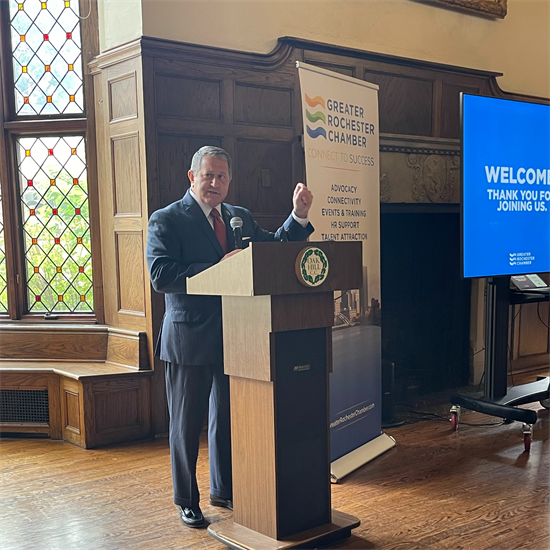 Rep. Morelle speaks at a Greater Rochester Chamber of Commerce Event