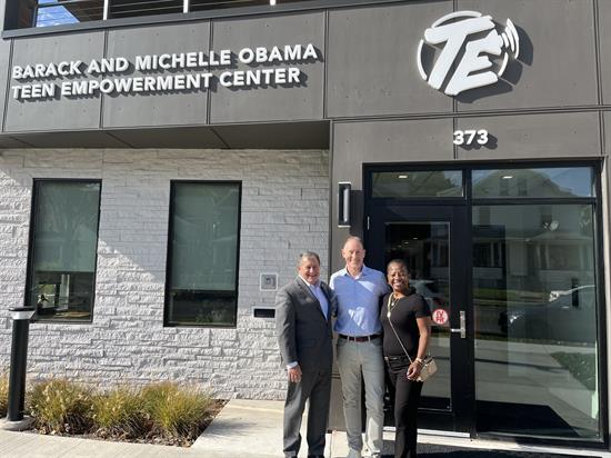 Congressman Morelle stands with staff at Teen Empowerment