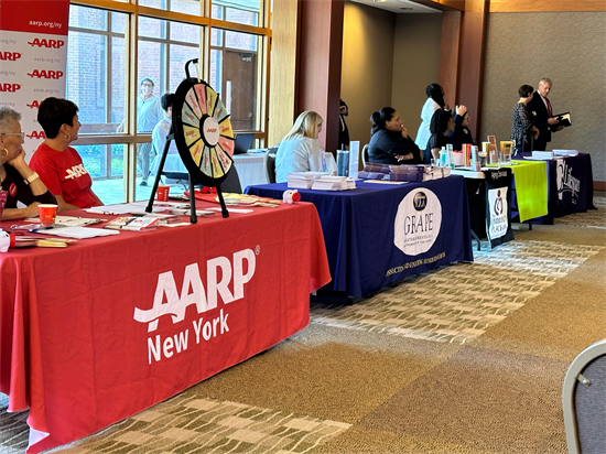 Booths at Rep. Morelle's Medicare forum