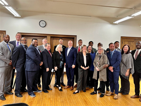 Rep. Morelle stands with partners in government at a round-table with White House Senior Advisor Mitch Landrieu