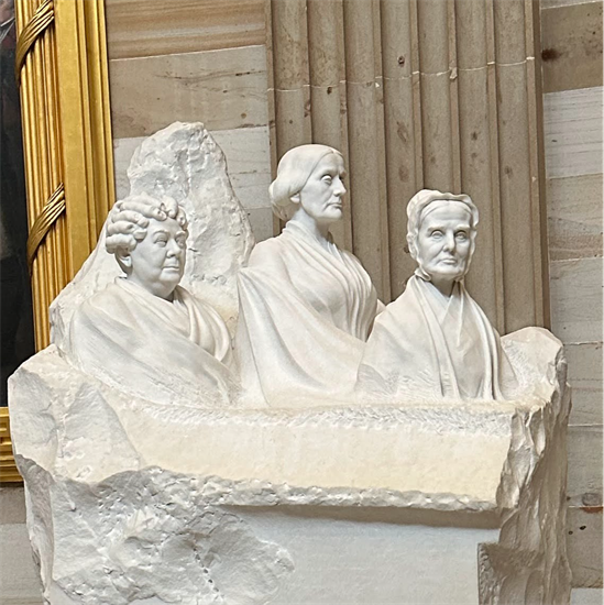 Portrait Monument of Lucretia Mott, Elizabeth Cady Stanton, and Susan B. Anthony in the Capitol Rotunda