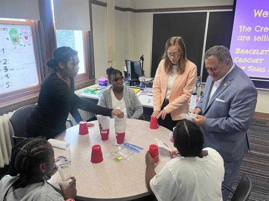 Congressman Morelle meets with students at EnCompass.