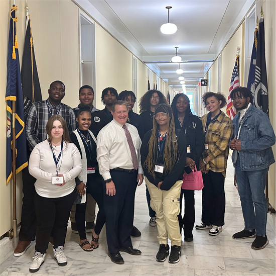 Rep. Morelle meets with a group of high school students from Rochester