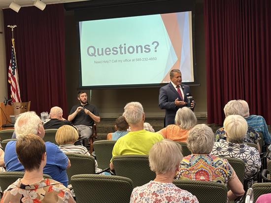 Congressman Morelle speaks to seniors at ESLC Valley Manor