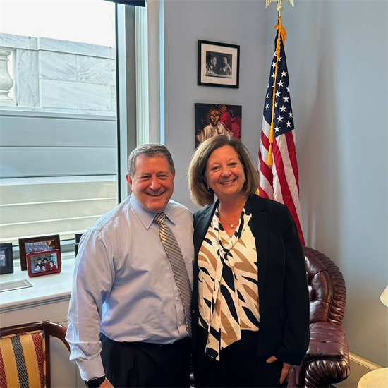 Rep. Morelle means with U of R Nursing School Dean Kitko