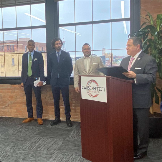 Rep. Morelle attends a ribbon cutting for Cause and Effect Strategy