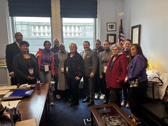 Congressman Morelle stands with members of 1199 SEIU