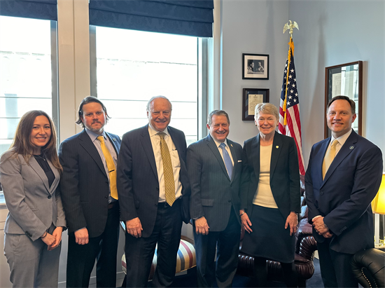 Rep. Morelle stands with members of the University of Rochester leadership team