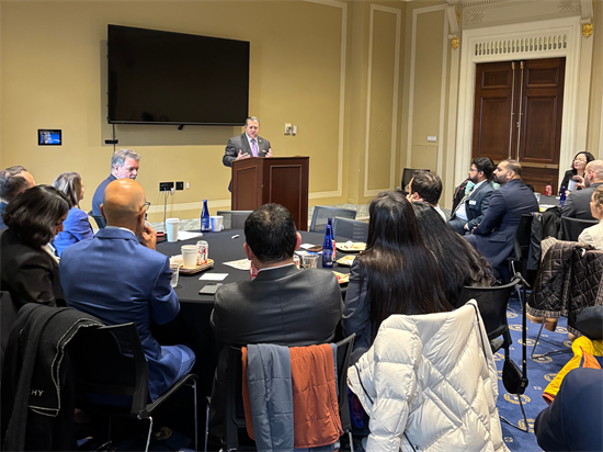 Congressman Morelle speaks to the Berkeley MBA for executives class.