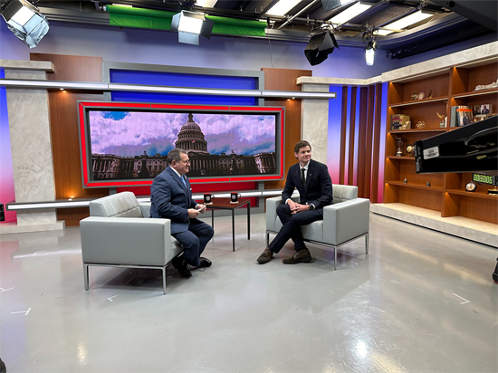 Rep. Morelle and Dr. Tremblay on set