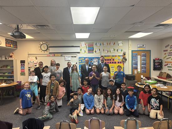 Rep. Morelle visits a classroom of Iroquois Middle School students
